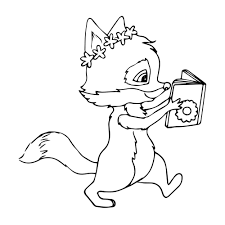Drucken sie die kostenlose malvorlage für ihr kind. Ausmalbild Fuchs Fuchschen Mit Buch Druck Au5 Wandtattoos Elfentur Tassen