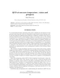 QCD at non-zero temperature : status and prospects