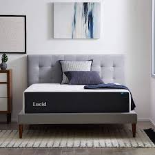 Sunrising bedding 12 gel memory foam mattress california king size, firm, no harmful chemicals, no fiberglass, adjustable bed frame compatible. Amazon Com Lucid 14 Inch Memory Foam Plush Feel Gel Infusion Hypoallergenic Bamboo Charcoal Breathable Cover Bed Mattress Conventional Queen White Furniture Decor
