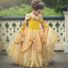Princess Belle Vintage Dress Gloves Party Costume Flower Girl Dress Girls Kid S Costume Yellow Pink Sky Blue Vintage Cosplay Sleeveless 2020 Us 36 29 Girls Belle Dress Girl Princess Dress Girls Fancy Dress
