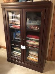 Overstock.com has been visited by 1m+ users in the past month Dark Wood Glass Door Display Cabinet Book Shelf Kraft Auction Service