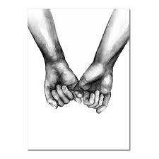 Black And White Art Prints Love Is The Answer Nordic Style Black White Canvas Prints Hand In Hand Nordicwallart Com Black And White Canvas Black And White Posters Online Wall Art