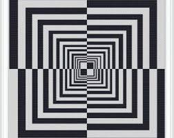 Black And White Optical Illusion Rug Pin On Op Art