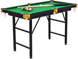 Amazon Com Costzon 47 Folding Billiard Table Pool Game Table Includes Balls Cues Triangle Chalk Brush For Kids Multipurpose Game Table For Parties Family Gatherings Black Green Sports