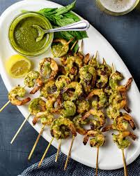 This skewered shrimp recipe is packed with flavor. Grilled Pesto Shrimp Skewers Recipe Kitchen Swagger