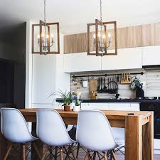 Shop for kitchen pendant lights and the best in modern furniture. Modern Farmhouse 4 Lights Faux Wood Pendant Lighting Fixture For Kitchen Island Dining Room W16 5 Xh20 Overstock 29817467