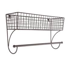 This piece of wall decor brings a breezy, natural aesthetic to your walls. Small Black Home Traditions Z02228 Rustic Metal Wall Mount Shelf With Towel Bar Towel Racks Home Kitchen Temnhanbinhphuoc Com