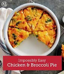 Impossibly Easy Chicken And Broccoli Pie Recipe Bisquick Recipes Dinner Bisquick Recipes Cooked Chicken Recipes