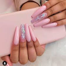 People do grow their nails out to a good length for this and then have them shaped, but this is a far easier style to achieve. Coffin Pink Acrylic Nails Long Nail And Manicure Trends