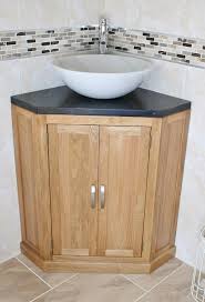 Corner Unfinished Wooden Vanity Mixed White Porcelain Vessel Sink Bathroom Inspiring Diy Small Bathroom Vanities Corner Bathroom Vanity Corner Sink Bathroom