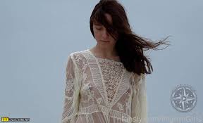 PilGrimGirl Wild Kitty Meeting The Sea in Lace & Wind Picture Set & HD  Video Download