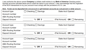 The process of filling out deposit slips varies, depending on what you're doing. Free Bank Of America Direct Deposit Form Pdf Eforms