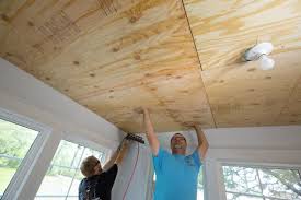 So i measured the distance from the bottom of the wood beams to where i wanted to have the ceiling hang and found wood (a 2×3) the same depth. How To Install A Reclaimed Wood Ceiling Treatment How Tos Diy