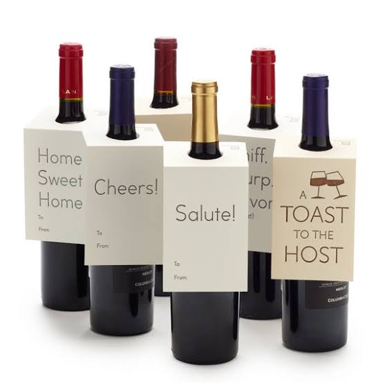 Bottle neck hang tags set of 5