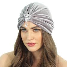 flapper turban crystal turban hat grey velvet turban etsy in 2020 velvet turban turban turban hat