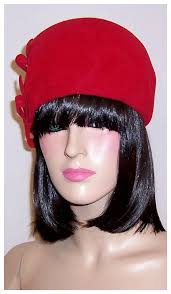 Herbert Bernard Original-New York, Cherry Red Wool Felt Chapeau