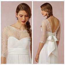 2021 Elegant Lace Bridal Wraps Jackets Bolero Lace Wedding Jackets 3 4 Sleeve Tulle Wedding Wrap Bateau Neck Illusion Sleeves Custom Made Size From Graceful L Bolero Wedding Bridal Wrap Bridal Jacket