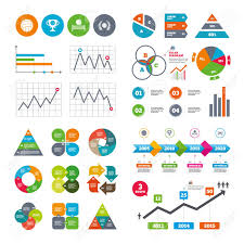 Business Data Pie Charts Graphs Volleyball And Net Icons Winner