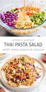Protein Packed Thai Pasta Salad Globalbroadcast4kids Recipe Thai Pasta Vegan Recipes Easy Gluten Free Recipes For Dinner