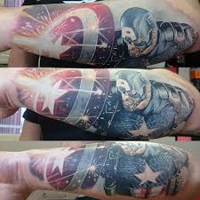 Captain america tattoo designs can portray captain america in various postures and conditions. 70 Captain America Tattoo Designs For Men Superhero Ink Ideas