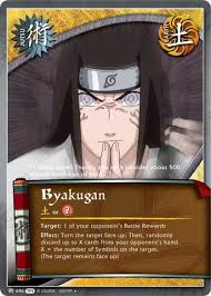Byakugan J 696 Uncommon 1st Edition Naruto Singles Tournament Pack 1 Wild Things Games This special byakugan allows the user to passively absorb natural energy in a manner similar to jugo's clan. byakugan j 696 uncommon 1st