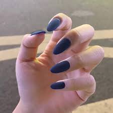 Your nails are naturally long, so all you need to do is let them grow out and then shape them with a file. Long Press On Nails Almond Dark Blue Matte Art False Nails Pure Color Full Cover Fake Nails For Women And Girls 24pcs Walmart Com Walmart Com