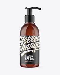 Download Amber Cosmetic Bottle With Pump Mockup In Bottle Mockups On Yellow Images Object Mockups PSD Mockup Templates