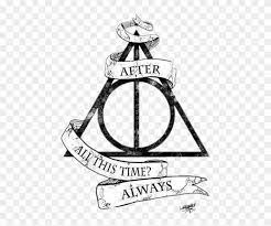 Saga de libros basados en un chico que descubre que tiene poderes mágicos y va a una escuela de magia para aprender a utilizarlos. Deathlyhallows Always Harrypotter Tattoo Harry Potter Dibujos Faciles Clipart 3559625 Pikpng