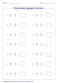 Subtracting Fractions With Unlike Denominators Worksheet Subtracting Fractions Worksheets Fractions Worksheets Adding Improper Fractions Addition Of Fractions