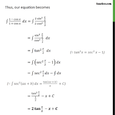 Ex 7 3 8 Integrate 1 Cos X 1 Cos X Chapter 7 Class 12