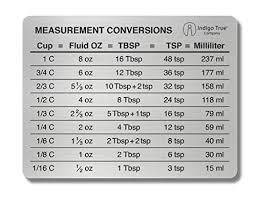 measurement conversion chart refrigerator magnet original