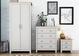 Save 20%+ on a full bedroom set! Blenheim Wooden Bedroom Furniture Set In Grey And Oak Finish