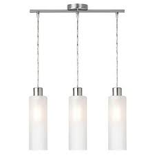 Globe Electric Sullivan 3 Light Brushed Steel Frosted Glass Cylinder Pendant T Contemporary Kitchen Island Lighting Cylinder Pendant Light Kitchen Lighting