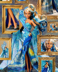 Barbie x MoMA: O céu de Van Gogh em alta costura! ✨ Um encontro entre moda e arte que transforma o icônico Noite Estrelada em um look de tirar o fôlego. A