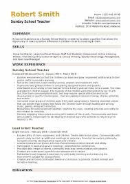 sunday school teacher resume samples