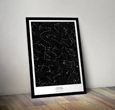 Custom Star Map Star Chart Anniversary Gift Engagement