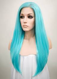 Straight Light Blue Lace Front Synthetic Wig Lf036 Wig Is Fashion