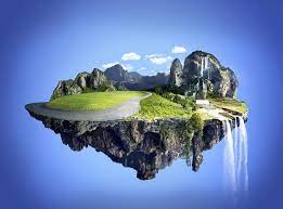 Amazing Island With Grove Floating In The Air Amazing Fantasy Scenery With Floa Aff Air Fantas Cool Pictures Of Nature Fantasy Island Fantasy Landscape