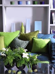 Epingle Par Datcha Inspire Decoration Sur Salons Decoration Verte Coussin Vert Et Couleur