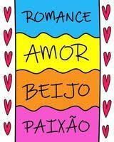 brasilianisches portugiesisches Liebesplakat. Übersetzung - unsere  Leidenschaft war Licht, es war Pow Bang. 5483209 Vektor Kunst bei Vecteezy