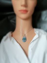 Moss Agate Necklace, Silver Necklace, Large Crystal Pendant, Natural Stone  Necklace, Healing Jewelry