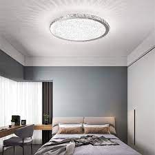 Coramdeo 7 inch round led ceiling flush mount built in led gives 75w of light. Ladiqi Crystal Round Led Flush Mount Ceiling Light Luxury Modern Close To Ceiling Light Indoor Chandelier Lighting Fixture For Living Room Bedroom Dining Room Restaurant Warm 19 5 50cm Lighting Ceiling Fans Tools