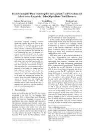 The best and reliable training bagyatech offers commendable informatica online training through which you can gain expertise every good thing comes with a set of great features. Pdf Transforming The Data Transcription And Analysis Tool Metadata And Labels Into A Linguistic Linked Open Data Cloud Resource