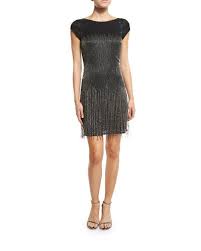 Tclfw Aidan Mattox Cap Sleeve Beaded Fringe Cocktail Dress Black Dresses Little Black Cocktail Dress Fashion Dresses