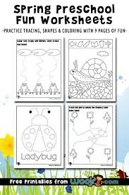 Get more tracing practice with my tracing horizontal lines worksheets pdf! Spring Preschool Worksheets For Shape Recognition Tracing Practice Woo Jr Kids Activities