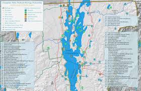 Approximately 490 square miles (1,269 km 2) in area, the lake is 107 miles (172 km) long and 14 miles (23 km) across at its widest point, and has a maximum depth of approximately 400 feet (120 m). Lake Champlain Tourist Map