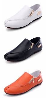 Men Side Zipper British Style Flat Slip On Casual Shoes Dress Shoes Men Mens Casual Shoes Casual Shoes