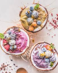 Coconut Smoothie Bowls Yay Or Nay Matcha Pink Pitaya And Blueberry Coconut Smoothie Bowl Smoothie Bowl Healthy Smoothies