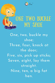 One Two Buckle My Shoe Lkg Rhyme Printable Lyrics Card In 2020 English Poems For Kids Preschool Action Songs Rhyming Poems For Kids