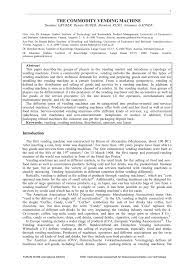 Competitive analysis this comprehensive research report includes a section that briefs the profiles of key players in the global intelligent vending. Pdf The Commodity Vending Machine